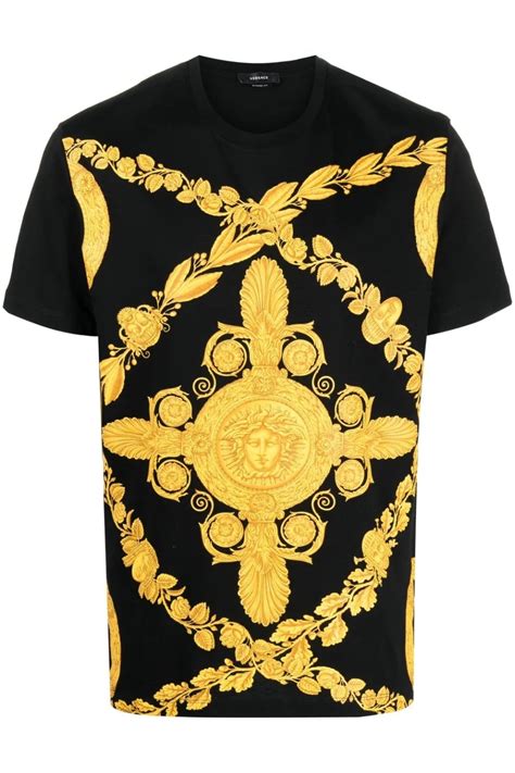 versace t shirt black|Versace shirt black and gold.